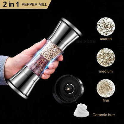 Two-in-one salt & pepper grinder