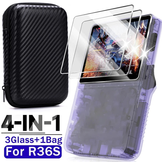 4 IN 1 Glass+Bag for R35S R36S Game Console