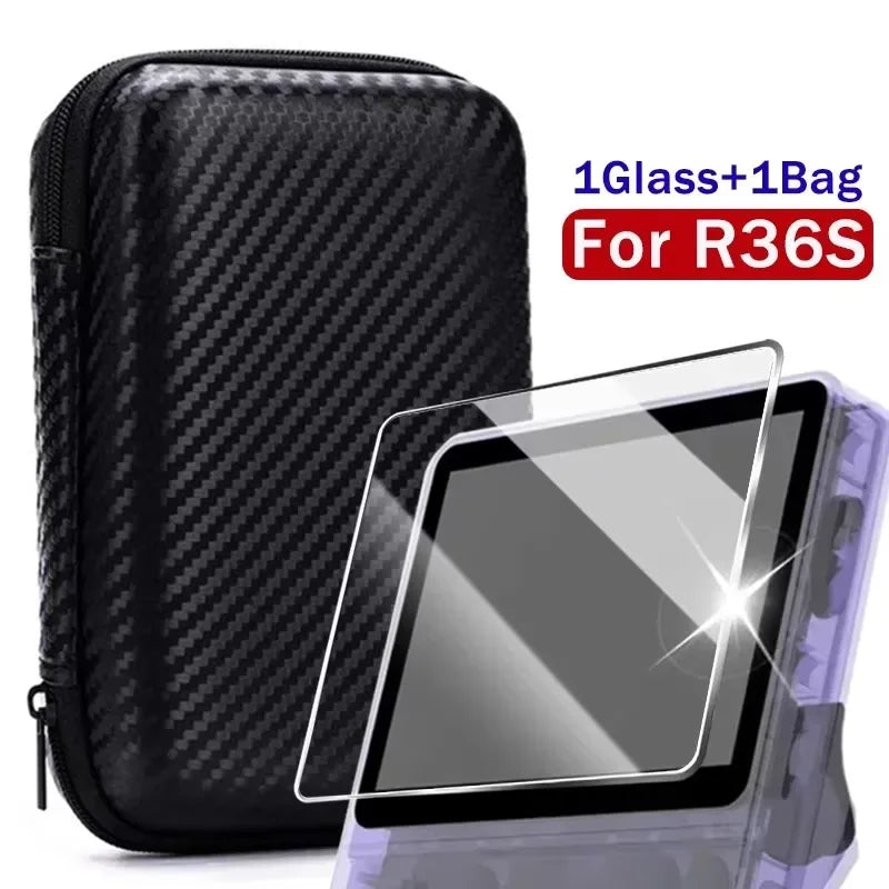 4 IN 1 Glass+Bag for R35S R36S Game Console